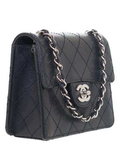 chanel vintage black glazed small shoulder bag|where to buy vintage chanel.